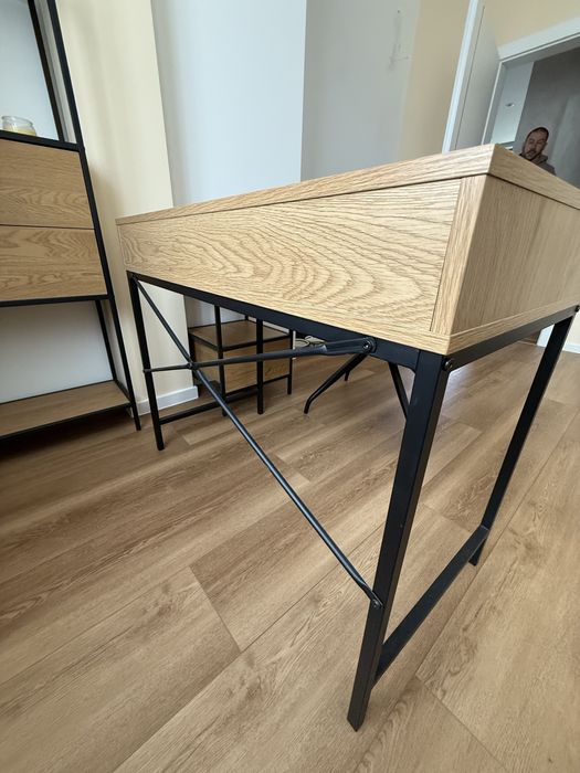 Бюро 48х95 , 1 чекмедже, цвят топъл дъб / черен