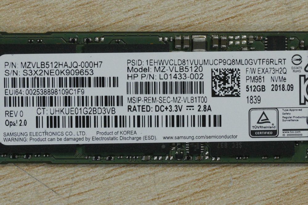 512GB Nvme SSD m.2 Samsung PM981 OEM - gen3 3000/1800mbs 500GB/ вкл. ДДС