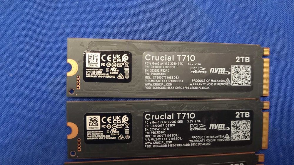 SSD Crucial T710 de  2TB PCI Express 5.0 x4 M.2 2280, nou, original , 14500 MB/s