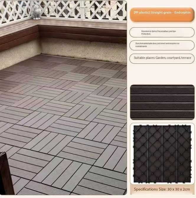 Декинг плочи WPC кафяви 30х30х2.2см