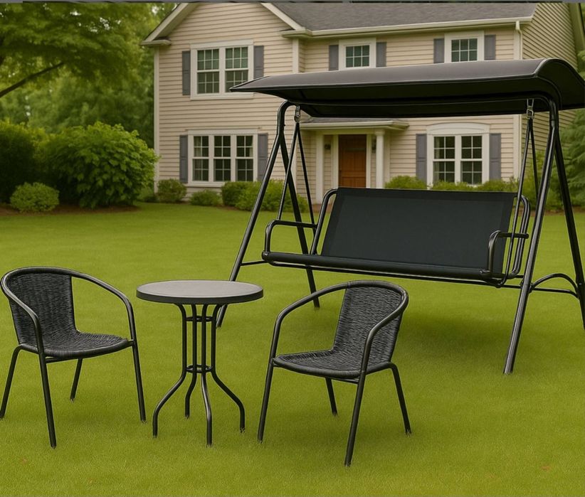 Грдински Комплект Триместна Люлка + Маса и 2 Стола ISSABEL