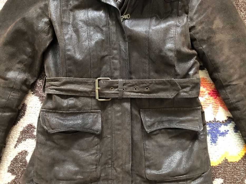 Haina iarna piele cordon talie, gluga, Bata, super