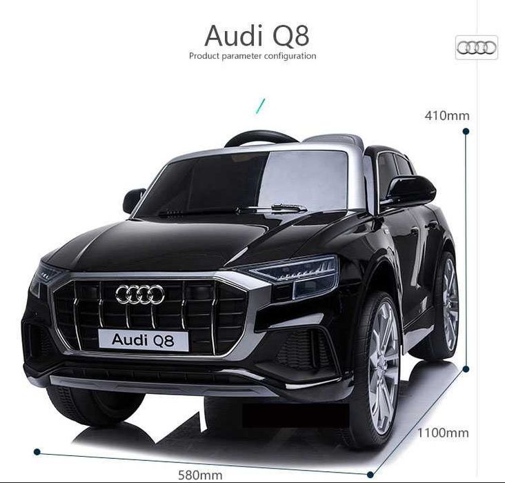Акумулаторен джип Audi Q8 с меки гуми