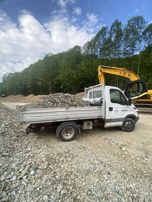 Transport nisip, balastru, piatra, pamant, moloz, sort, demolari