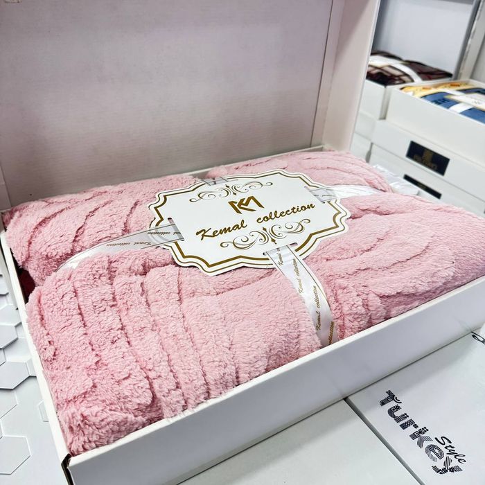 Момик зимний плед 2 спалка в подарочной  коробке + сумка