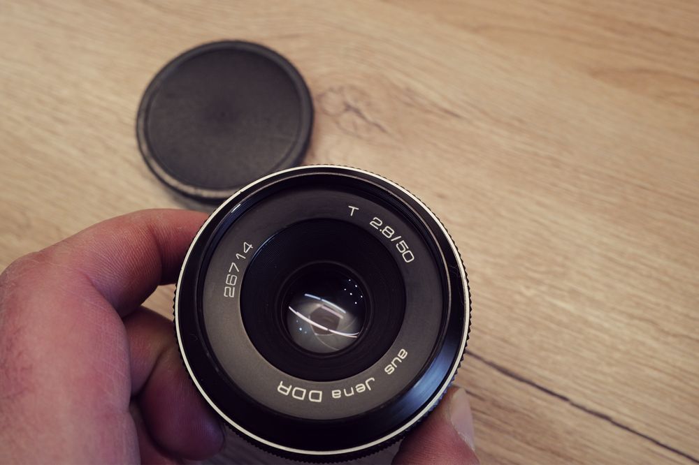 Camera Obiectiv Carl Zeiss Tessar 50mm F2.8 T Aus Jena DDR montura M42