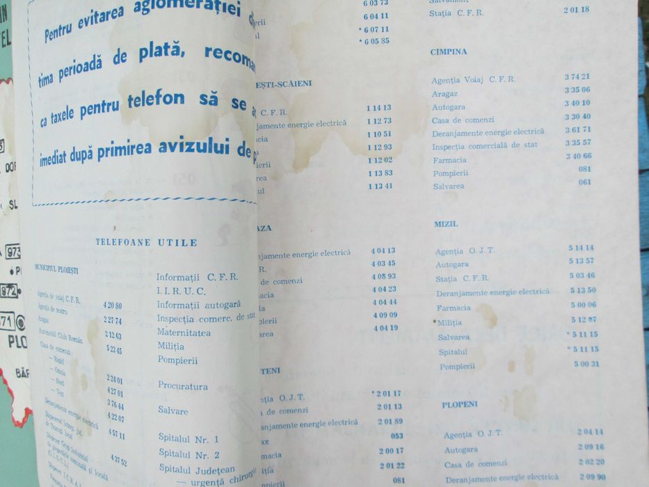 Carte de telefoane Prahova din anii 80