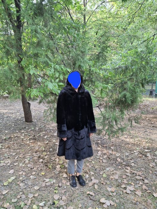 Норковая шуба черная