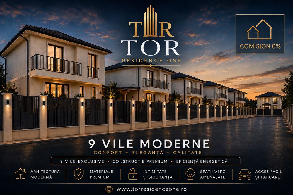 TOR RESIDENCE ONE – Vilă premium cu teren și finisaje de top