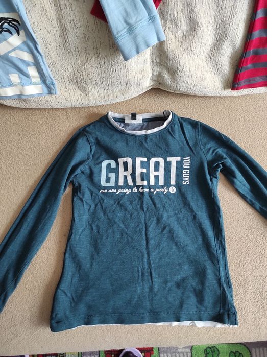 5бр детски памучни блузи с дълъг ръкав 5,6г за 13 лв