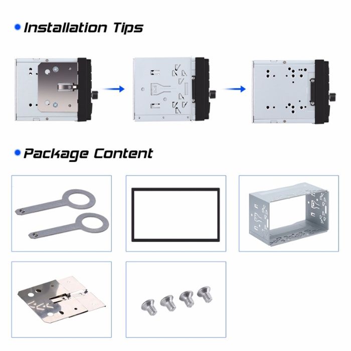 Шейна, кожух за двоен дин, за 7 инча / 2 DIN мултимедия за кола