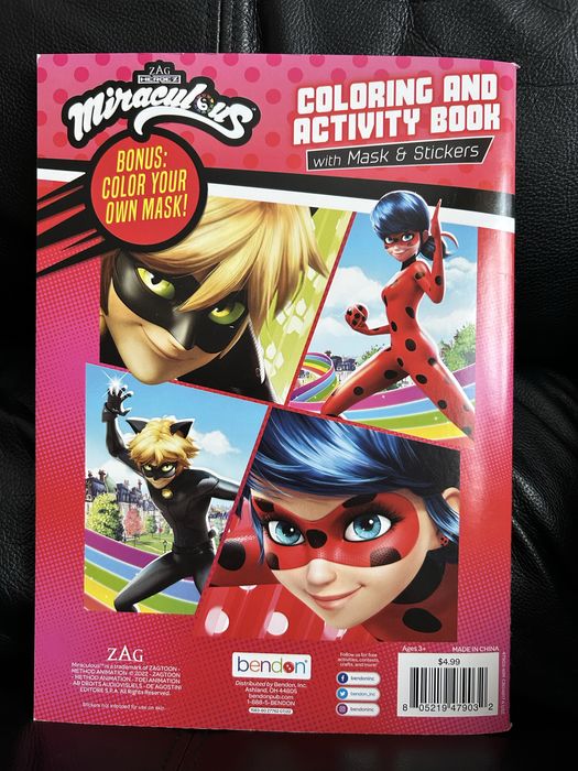 Miraculous Калинката книжка за оцветяване с бонус маска