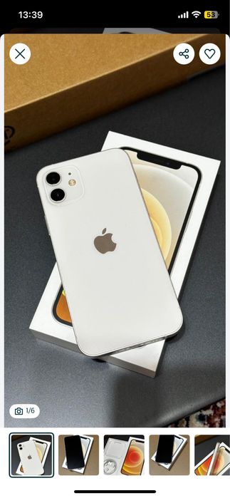 Iphone 12-128 белый в отличном состоянии