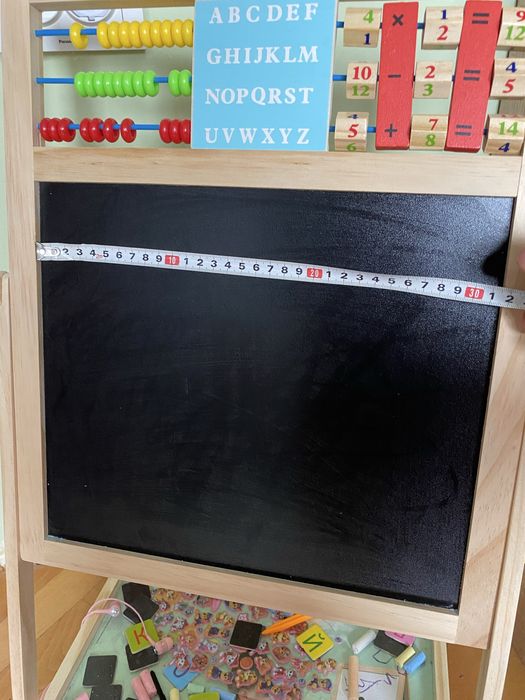 Двустранна дървена магнитна дъска с българската азбука, цифри - 66 см.