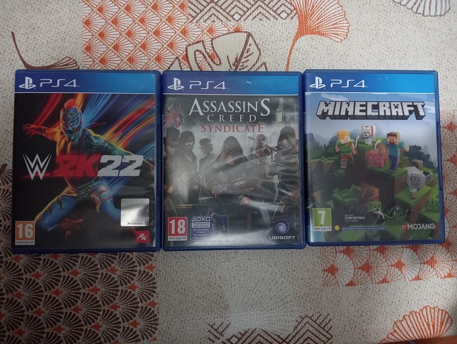 Jocuri PS4 WWE 2K22 , Assassin's Creed Syndicate,Minecraft.