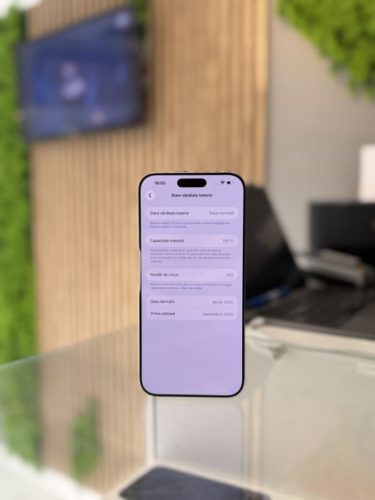 **ATS GSM**iPhone 16 Pro Max 256Gb Natural/Baterie100%/Grad A/Fact+Gar