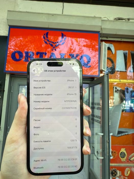 iPhone 15 Память:128гб