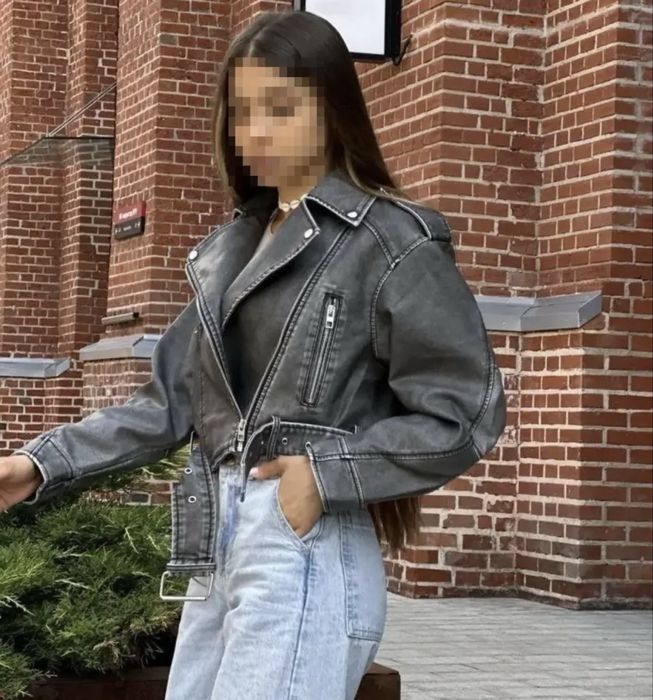 Продам, стильную серую кожанку