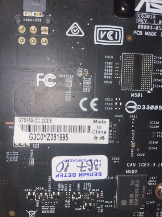 Продам видеокарту gtx 950-Oc 2Gb