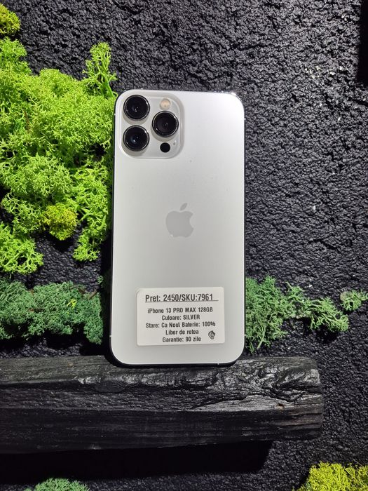 iPhone 13 Pro Max 128gb Silver Neverlocked Bat 100%/Fact+Garantie