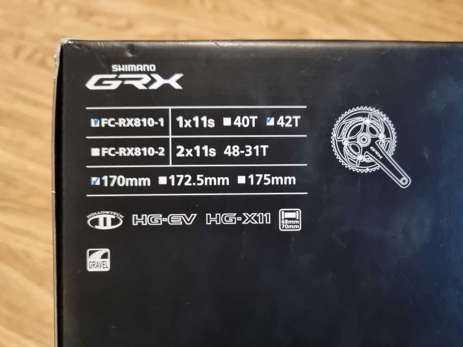 Курбел Shimano GRX FC-RX810-1 за 11 скорости, 42 зъба, 170мм