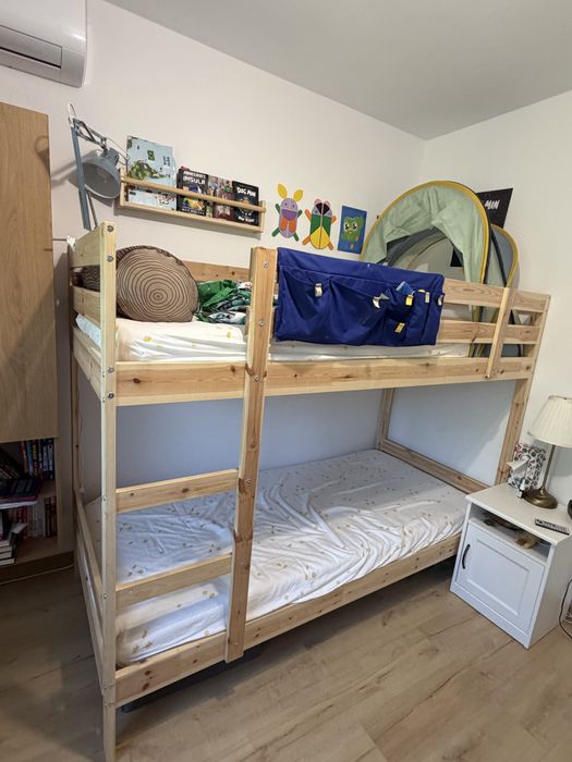Pat supraetajat lemn MYDAL  IKEA 90/200+2 saltele