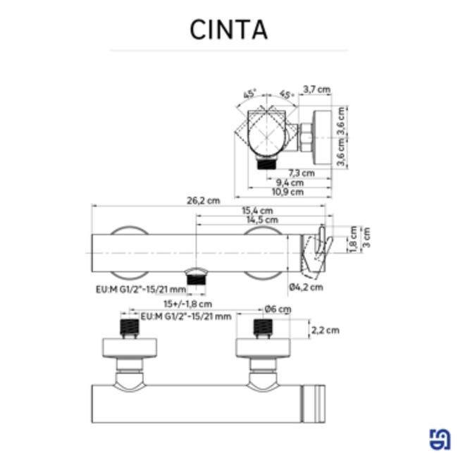 Sistem dus + Baterie dus Sensea Cinta