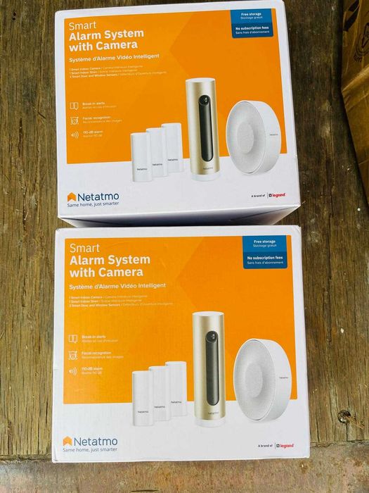 Sistem complet de alarmă video Netatmo, cameră+sirenă+detectoare usi