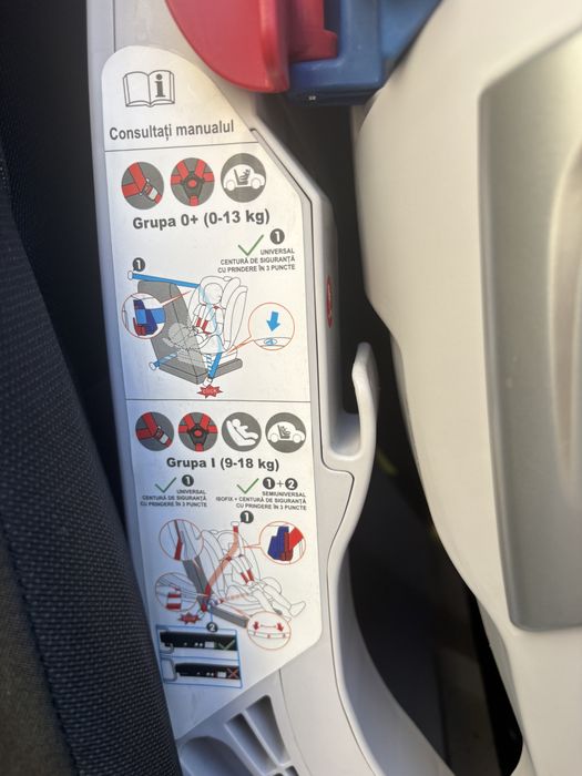 Scaun auto ISOFIX U-Grow UGHCS-06, 0-36 kg, Gri/Negru