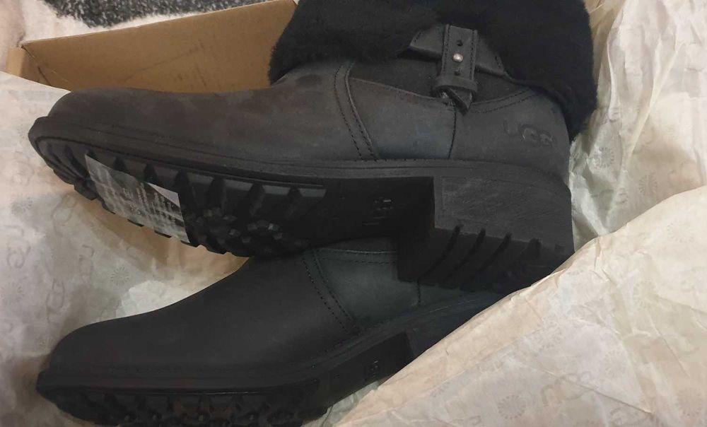 UGG AUSTRALIA № 36/37 – Водоустойчиви боти от ест. кожа и вълна нови