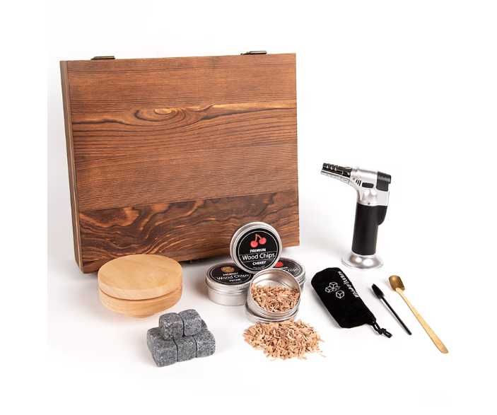 Комплект за опушване на алкохол 4 аромата оригинален подарък за мъже