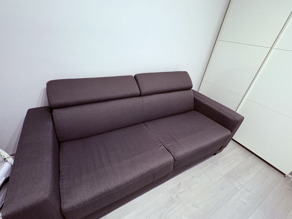 Canapea Extensibilă, textil, gri închis,