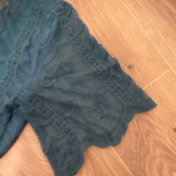 Rochie lungă dantelă verde smarald, mărimea L, superbă