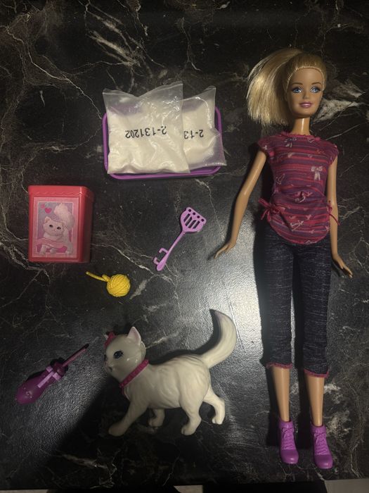 Barbie Potty Training Blissa/Taffy Барби кукла с куче/котка