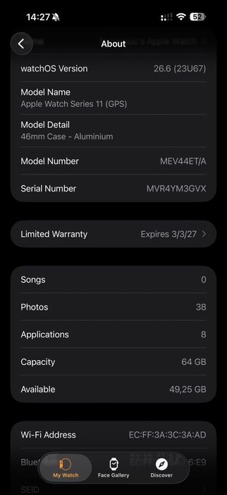 Apple watch 11 46 mm space gray