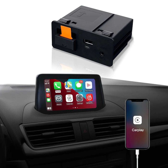 Modul CarPlay / Adroid auto prin cablu compatibil cu Mazda 2, 3, 6, MX-5, CX-3, CX-5, CX-8 și CX-9, plug and play