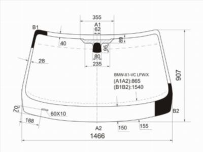 Стекло лобовое Bmw X1