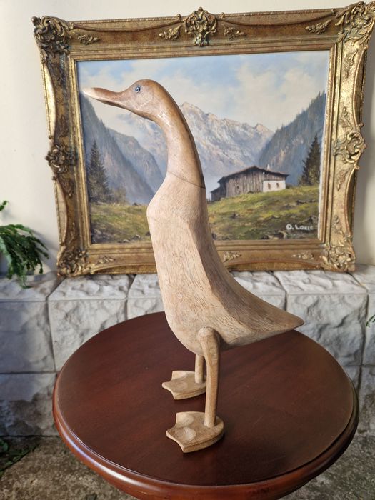 Чифт страхотни антикварни английски дървени фигури статуетки