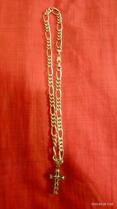 Lanț masiv cu cruce argint 925