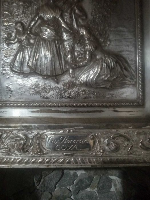 Tablou metaloplastie din cupru argintat reproducere după Goya