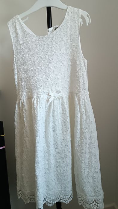 Rochiță elegantă din dantelă albă H&M fetițe, mărimea  134/140