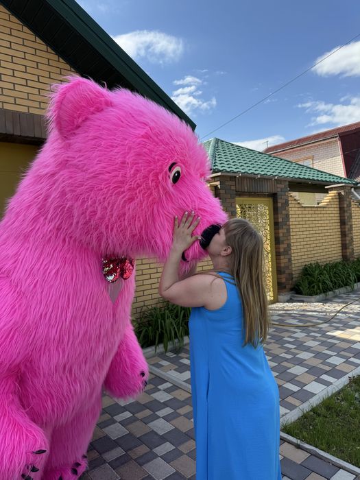 Аниматор розовый мишка