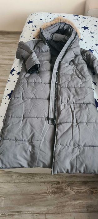 Зимо дамско дълго яке Monte Cervino, качулка естествена