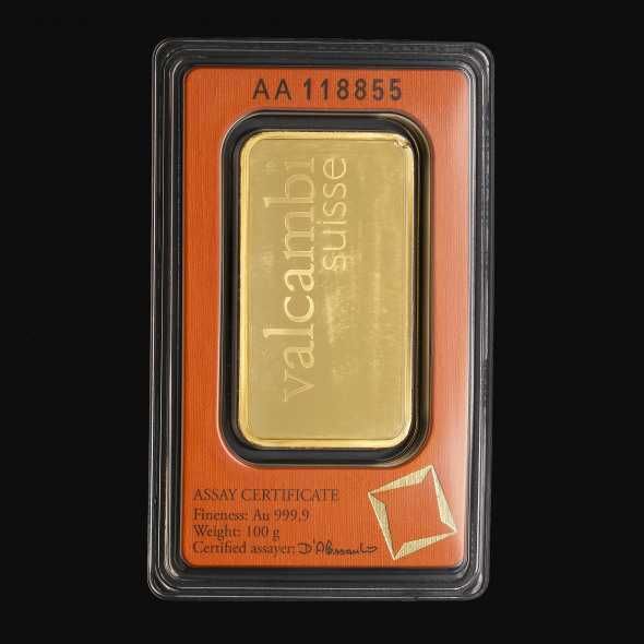 Златно кюлче Valcambi 100 гр - Инвестиционно злато