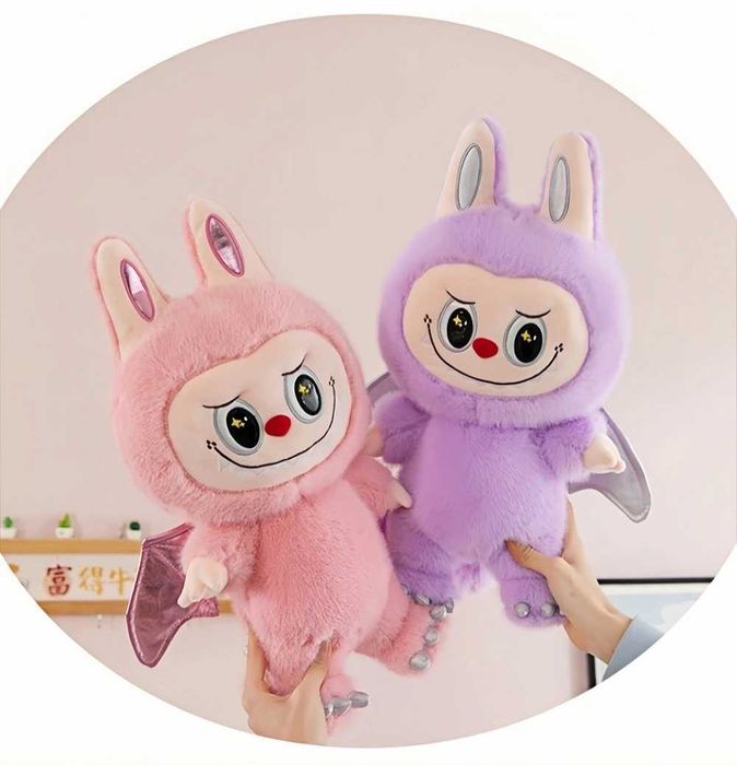 Голяма плюшена играчка Labubu с криле, 65см, Angel Labubu Лабубу Ангел