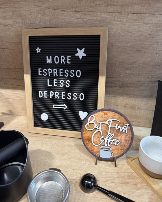 Accesorii espressor cafea specialitate tamper cana ceramica cutie zat
