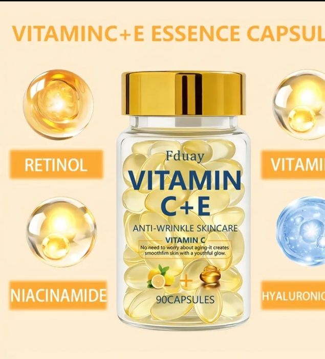 90 de capsule cu Vitamina C+E...Bogata în Retinol si Vitamina C+E