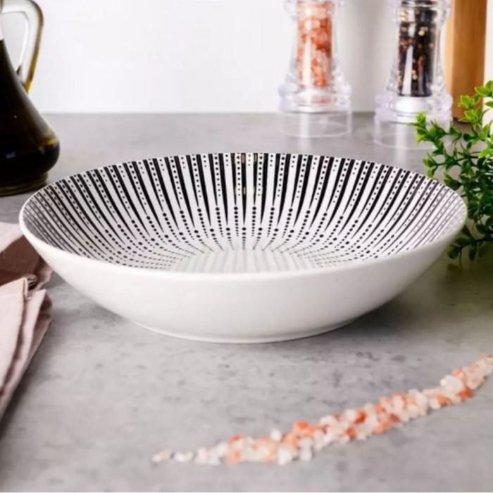 Комплект порцеланови чинии 24 части - модерен геометричен дизайн