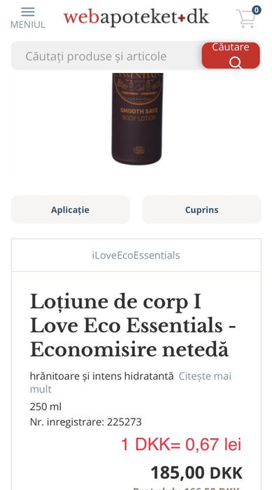 Loțiune/ crema de corp Body Lotion I Love Eco Essentials, Smooth Save