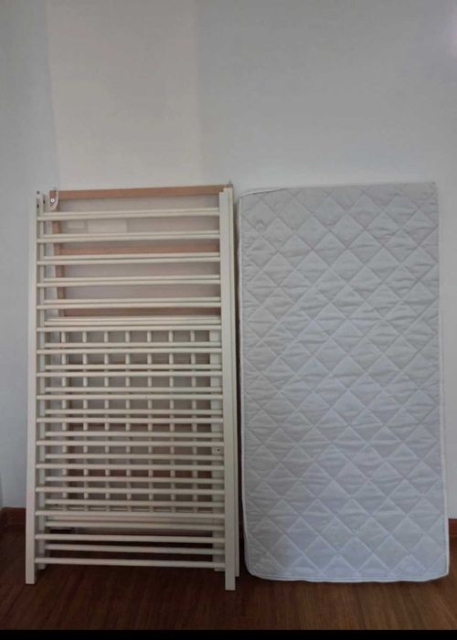 Pat bebe IKEA Gulliver + saltea, protecție, 3 cearceafuri